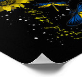 Dragonfly Oekraïne Zonnebloem Oekraïne Vlagstandaa Poster (Hoek)