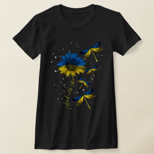 Dragonfly Oekraïne Zonnebloem Oekraïne Vlagstandaa T-shirt (Laagn)