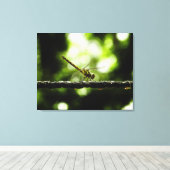 Dragonfly on green - Wrapped Canvas (Insitu (Houten vloer))