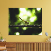 Dragonfly on green - Wrapped Canvas Afdruk (Insitu (Woonkamer))