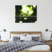 Dragonfly on green - Wrapped Canvas Afdruk (Insitu (Slaapkamer))