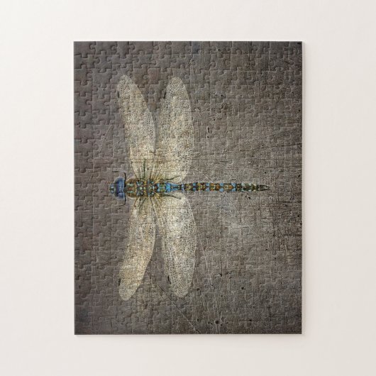 Dragonfly on Grey Stone Backround Legpuzzel (Verticaal)
