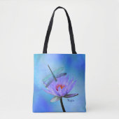 Dragonfly on Water Lily All-Over Print Tas (Voorkant)