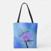 Dragonfly on Water Lily All-Over Print Tas (Achterkant)
