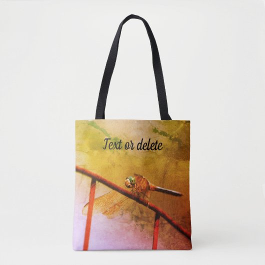 Dragonfly on Wire Fence Abstract gepersonaliseerd Tote Bag (Voorkant)