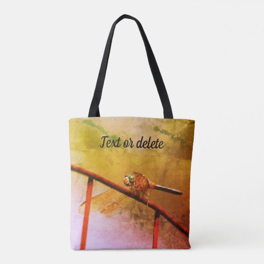 Dragonfly on Wire Fence Abstract gepersonaliseerd Tote Bag (Achterkant)