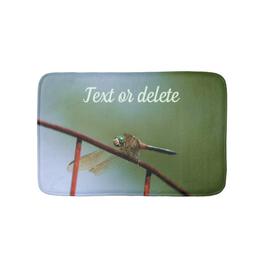 Dragonfly on Wire Fence Close up Personated Badmat (Voorkant)