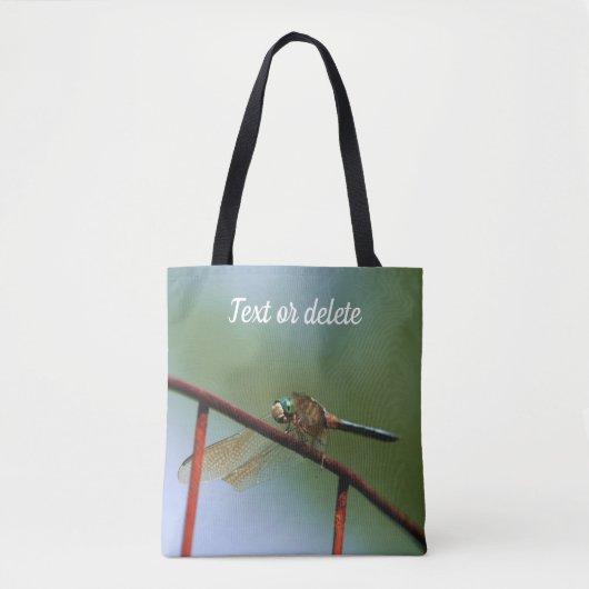 Dragonfly on Wire Fence Close up Personated Tote Bag (Voorkant)