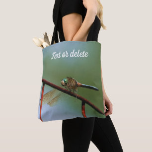 Dragonfly on Wire Fence Close up Personated Tote Bag