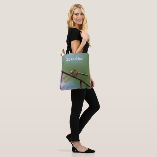 Dragonfly on Wire Fence Close up Personated Tote Bag (Op model)