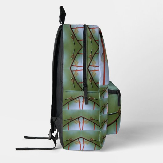 Dragonfly on Wire Fence Personated Bedrukte Rugzak (Links)