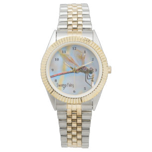 Dragonfly-ontwerp met gouden blik horloge