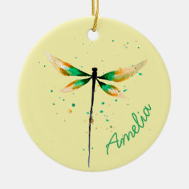 Dragonfly-ontwerp voor schattige waterverf keramisch ornament