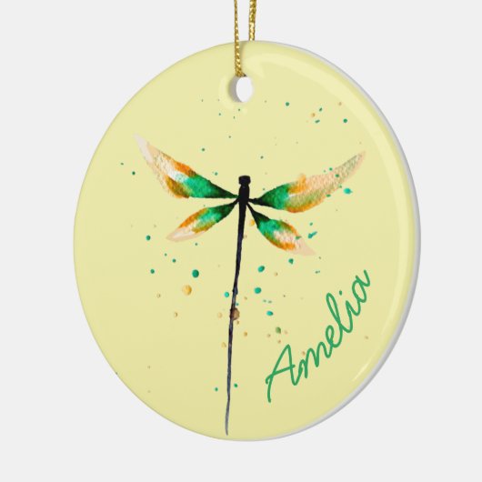 Dragonfly-ontwerp voor schattige waterverf keramisch ornament (Links)