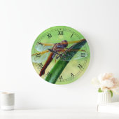 Dragonfly op Aloe Macro Wall Clock Grote Klok (Huis)