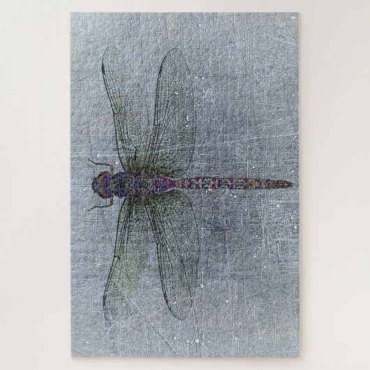 Dragonfly op blauwe achtergrond legpuzzel (Verticaal)