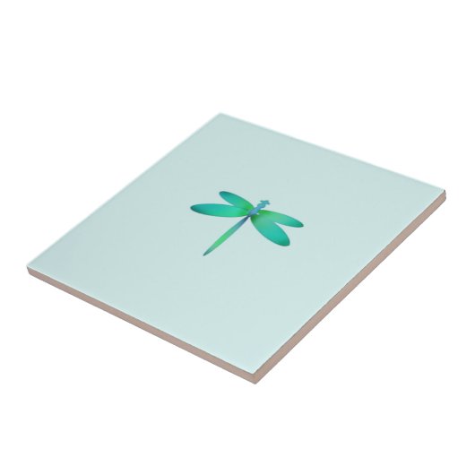 Dragonfly op Blue Tile Tegeltje (Zijkant)