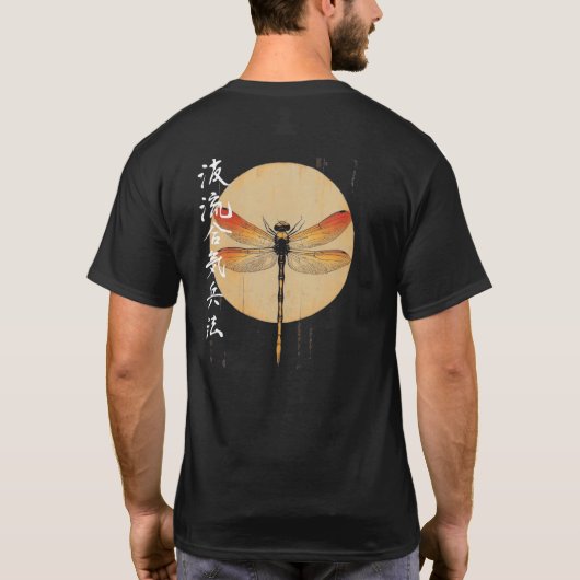 Dragonfly op de maan t-shirt (Achterkant)