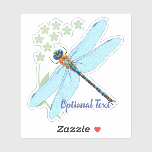  dragonfly op de voorste flora sticker (Vel)