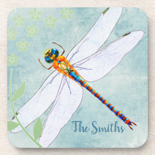  dragonfly op de voorzige Floral achtergrond Bier Onderzetter