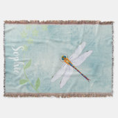  dragonfly op de voorzige Floral achtergrond Deken (Voorkant)