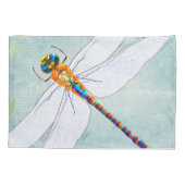  dragonfly op de voorzige Floral achtergrond Kussensloop (Achterkant)