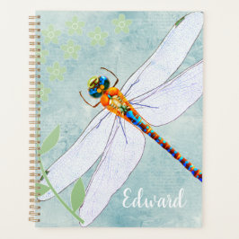  dragonfly op de voorzige Floral achtergrond Planner