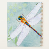  dragonfly op de voorzige Floral achtergrond Planner (Achterkant)