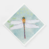 dragonfly op de voorzige Floral achtergrond Servet (Hoek)