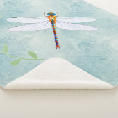  dragonfly op de voorzige Floral achtergrond Sherpa Deken (3/4)