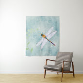  dragonfly op de voorzige Floral achtergrond Wandkleed (In situ)