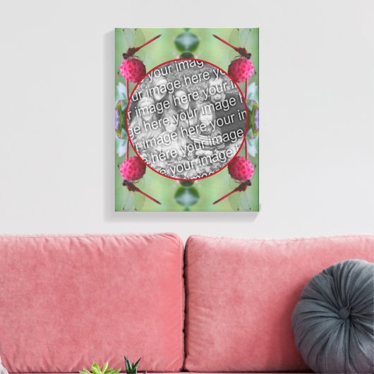 Dragonfly op Dogwood Fruit Creëer Uw eigen foto Canvas Afdruk (Insitu (Woonkamer))