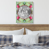 Dragonfly op Dogwood Fruit Creëer Uw eigen foto Canvas Afdruk (Insitu (Slaapkamer))