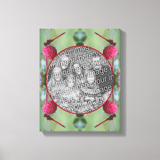 Dragonfly op Dogwood Fruit Creëer Uw eigen foto Canvas Afdruk (Voorkant)