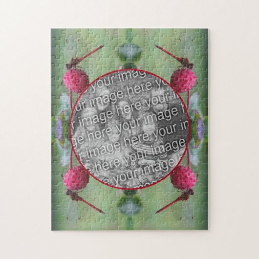 Dragonfly op Dogwood Fruit Creëer Uw eigen foto Legpuzzel (Verticaal)