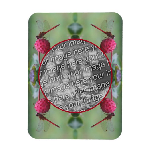 Dragonfly op Dogwood Fruit Creëer Uw eigen foto Magneet (Verticaal)