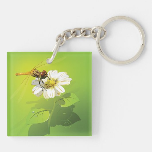 Dragonfly op een ventilator sleutelhanger (Achterkant)