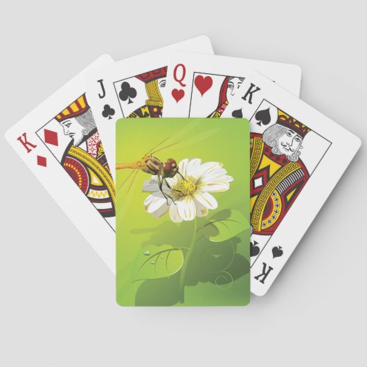 Dragonfly op een ventilatorspeelkaart pokerkaarten (Achterkant)
