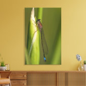 Dragonfly op gekwelde iris canvas afdruk (Insitu (Woonkamer))