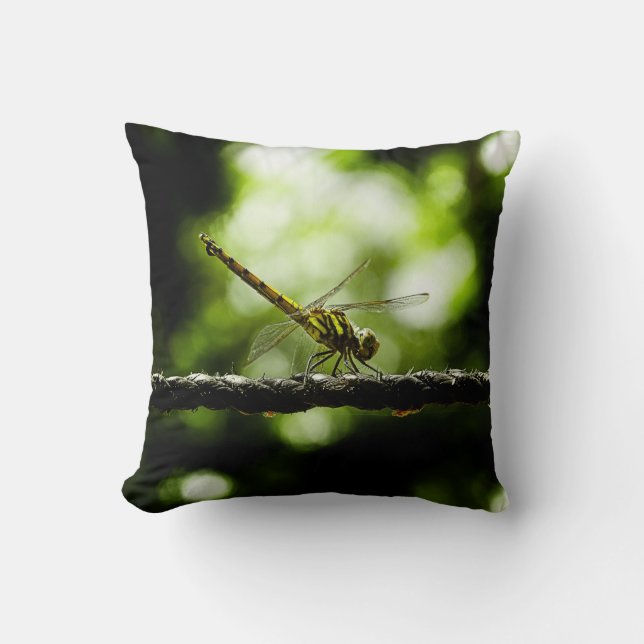 Dragonfly op groen - Pillow Kussen (Voorkant)