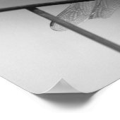 Dragonfly op hek zwart en wit poster (Hoek)