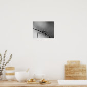 Dragonfly op hek zwart en wit poster (Keuken)