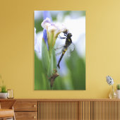 Dragonfly op iris canvas afdruk (Insitu (Woonkamer))