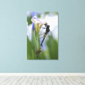 Dragonfly op iris canvas afdruk (Insitu (Houten vloer))