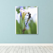 Dragonfly op iris canvas afdruk (Insitu (Houten vloer))
