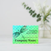 Dragonfly op poka Dots Visitekaartje (Staand voorkant)