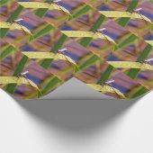 Dragonfly op regenblad cadeaupapier (Hoek)