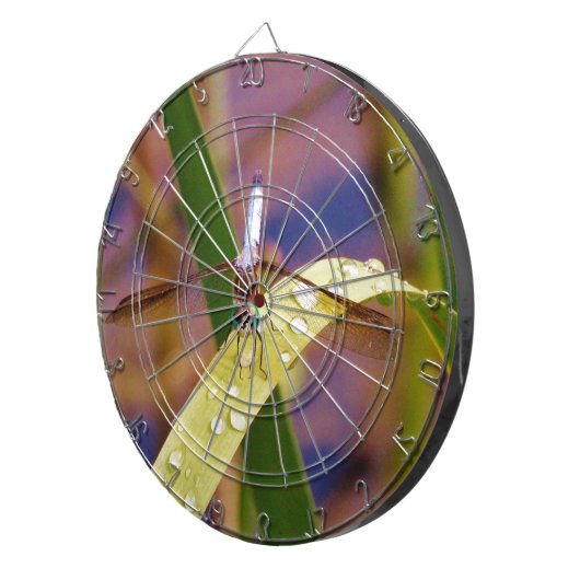 Dragonfly op regenblad dartbord (Voorkant Rechts)