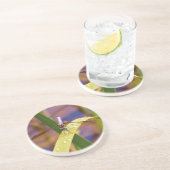 Dragonfly op regenblad zandsteen onderzetter (Zijkant)