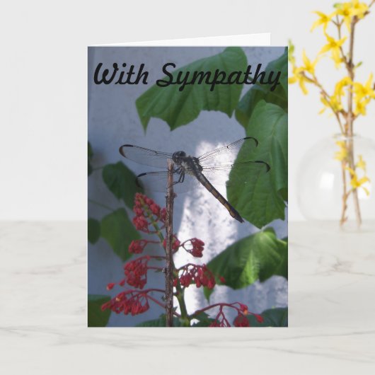 Dragonfly op Sympathy Card Kaart (Gele Bloem)